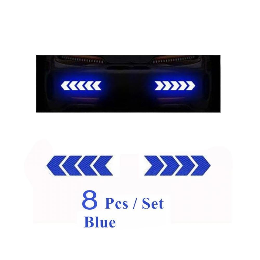 Car Reflective Arrow 6 oder 20 Prozent Stoßstange Reflektor Hazard Tape Luminous Film Kompatibel mit das Auto -Styling(8pcs Blue) von PYASJRAV