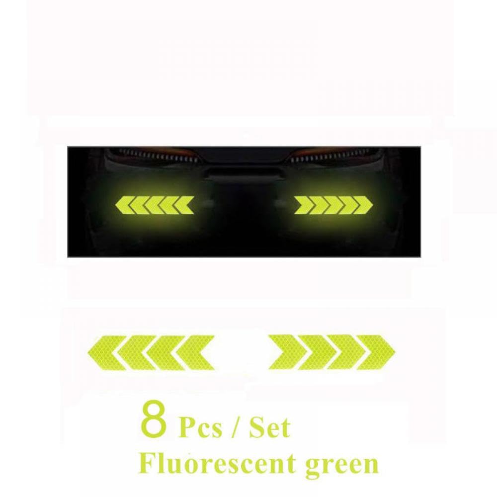 Car Reflective Arrow 6 oder 20 Prozent Stoßstange Reflektor Hazard Tape Luminous Film Kompatibel mit das Auto -Styling(8pcs Green) von PYASJRAV