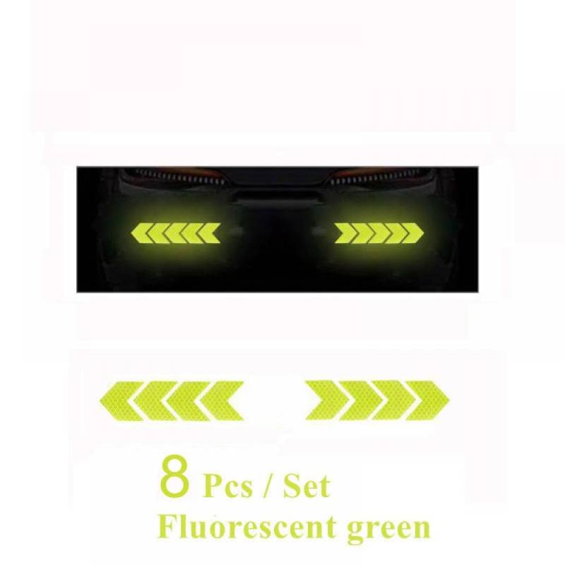 Car Reflective Arrow 6 oder 20 Prozent Stoßstange Reflektor Hazard Tape Luminous Film Kompatibel mit das Auto -Styling(8pcs Green) von PYASJRAV