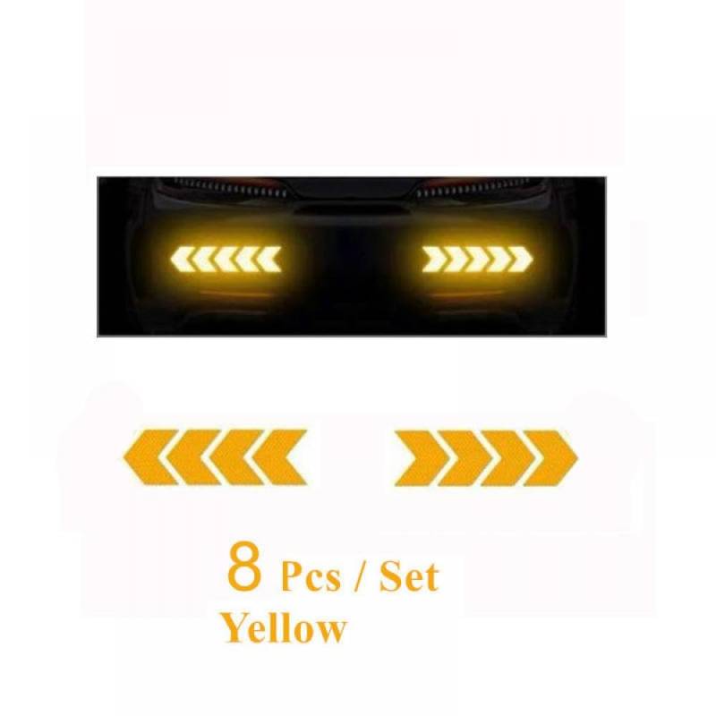 Car Reflective Arrow 6 oder 20 Prozent Stoßstange Reflektor Hazard Tape Luminous Film Kompatibel mit das Auto -Styling(8pcs Yellow) von PYASJRAV