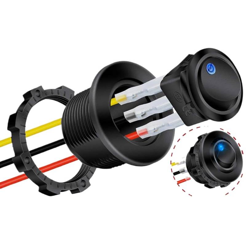 Universeller 20 -mm -Runder -Rocker -Kippschalter Häuser 12 -V(Red LED) von PYASJRAV