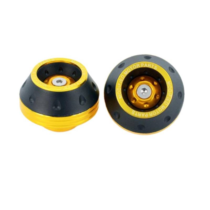 Universeller Motorrad -Crash Protector Wheel Gabel Gabel Slider Cups Motocross Falls Schutzschutz(2pcs Gold) von PYASJRAV