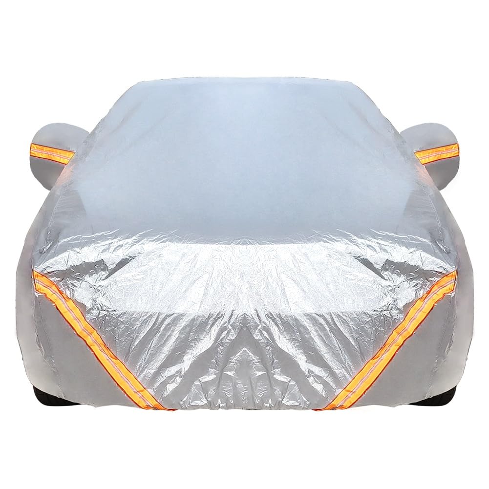 PZFC Autoabdeckung Im Freien Für BMW 5 Series E34 E39 E60 E61 F10 F11 F07| Wasserdicht Winddicht Staubdicht Kratzfest Autoplane Mit Türreißverschluss (Color : Silver, Size : F07) von PZFC