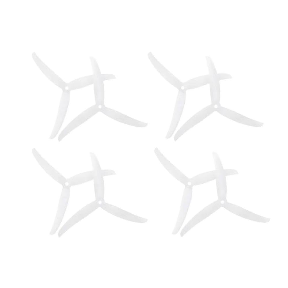 2/4 Paare Pahqprop Juicy J37 3- Propeller Kompatibel mit 5-Zoll-RC-FPV-Freestyle-Drohnen (2CW+2CCW) Polycarbonat-Teile(4Pairs White) von PZPSEQGM