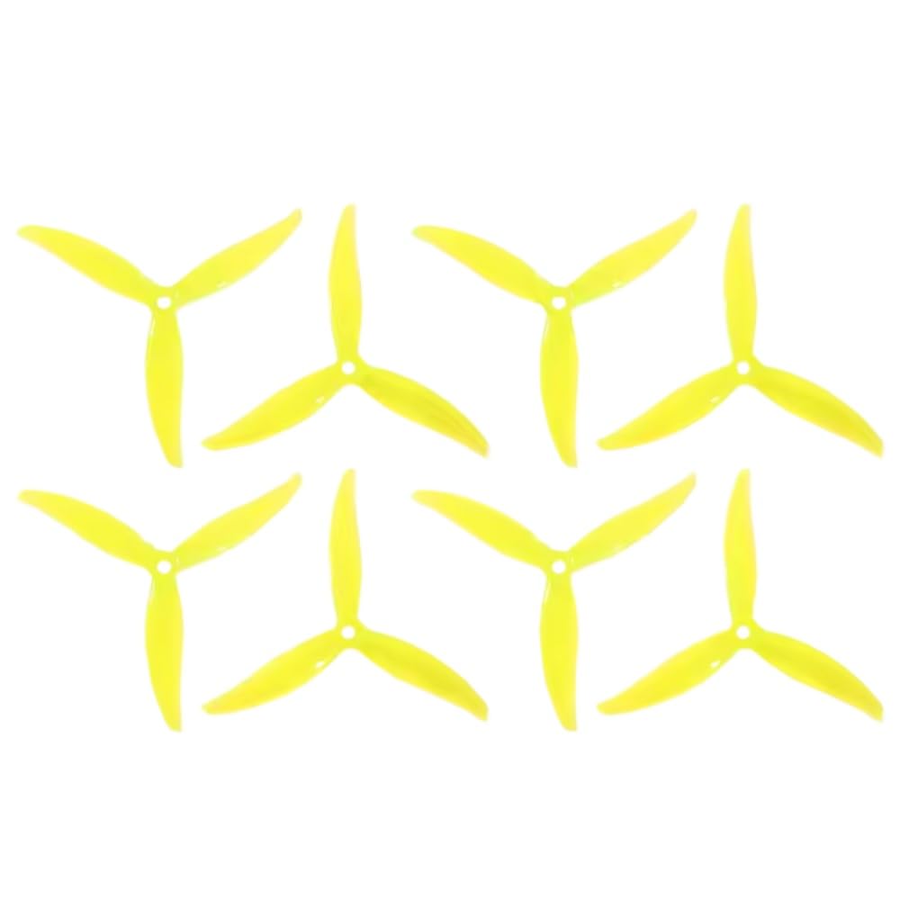 2/4pairs MCK 5.1 Zoll 5130 3-CW CCW-Propeller Kompatibel mit RC FPV Racing Freestyle 5inch Quadcopter-Drohnen(4pairs yellow) von PZPSEQGM