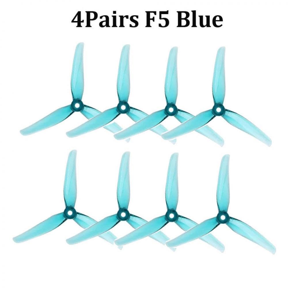 4 Paare 5-Zoll-Tri-Propeller mit 5 mm Montageloch Kompatibel mit kompatible FPV-Renn- und Freestyle-Drohnen(4Pairs F5 Blue) von PZPSEQGM