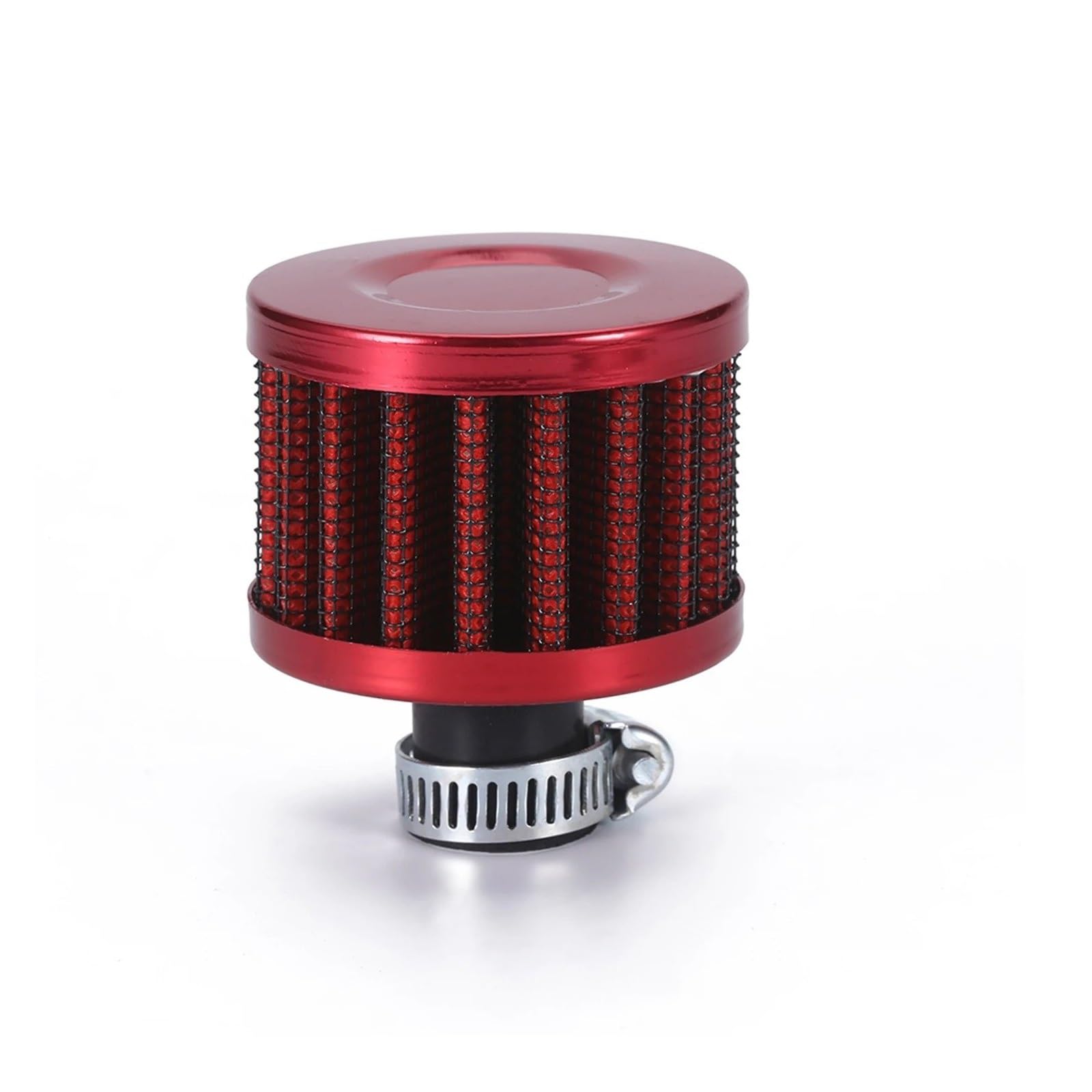 Auto Ansaugrohr 0,5 Zoll 1 Zoll Auto-Kaltluftansaugfilter Universal 12 Mm 25 Mm Sport Racing High Flow Performance Mini-Luftfilter Mit Klemme Lufteinlassschlauch(12mm-Red) von PaCsci