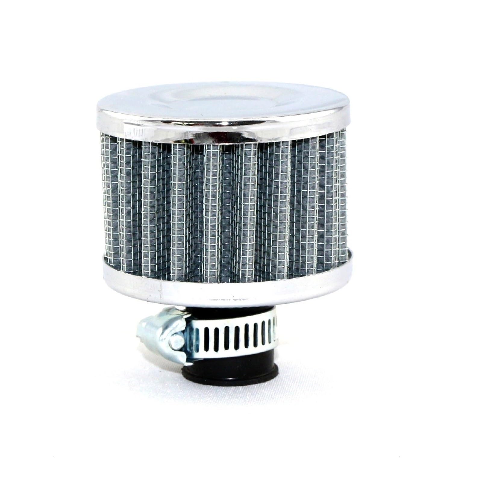 Auto Ansaugrohr 0,5 Zoll 1 Zoll Auto-Kaltluftansaugfilter Universal 12 Mm 25 Mm Sport Racing High Flow Performance Mini-Luftfilter Mit Klemme Lufteinlassschlauch(12mm-Sliver) von PaCsci