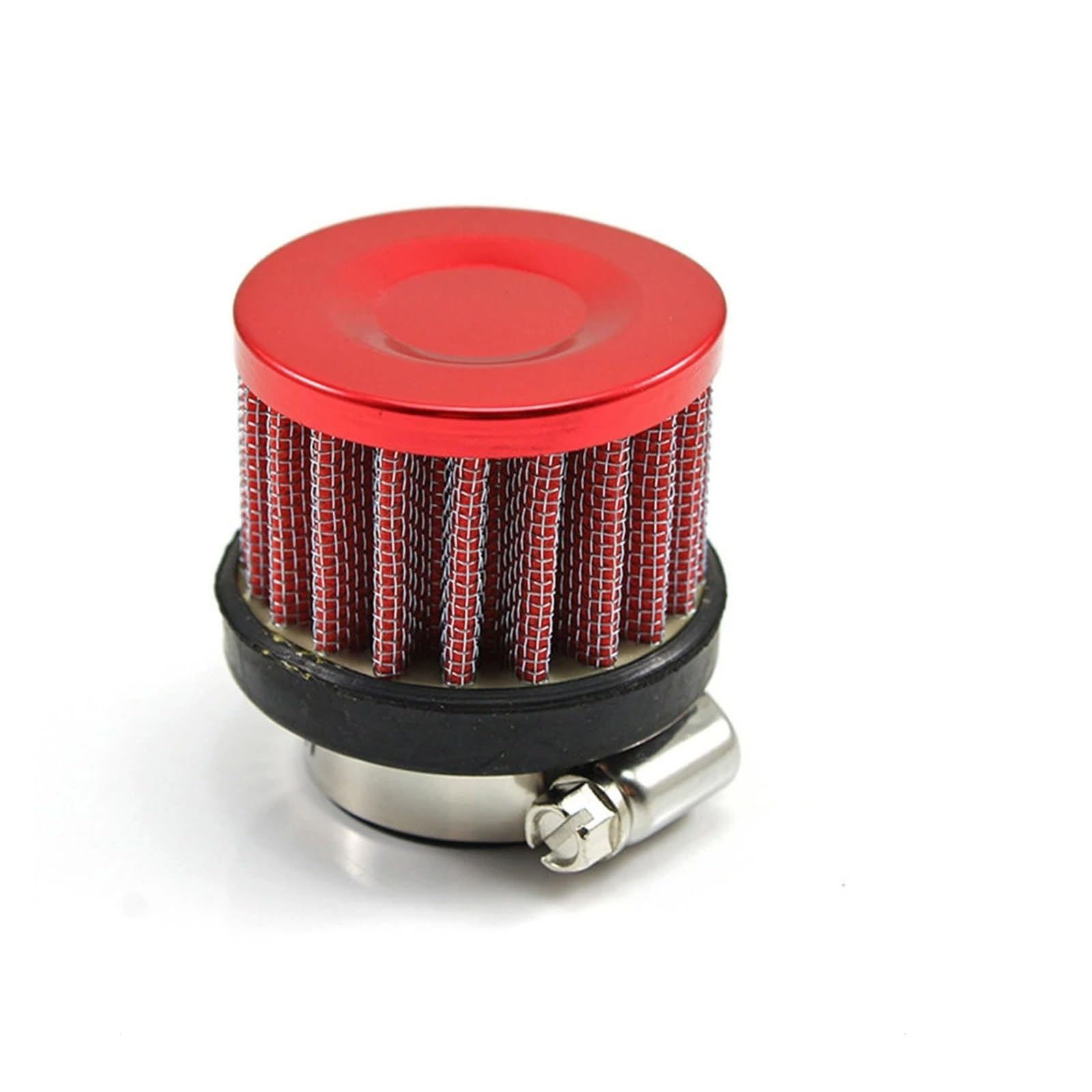 Auto Ansaugrohr 0,5 Zoll 1 Zoll Auto-Kaltluftansaugfilter Universal 12 Mm 25 Mm Sport Racing High Flow Performance Mini-Luftfilter Mit Klemme Lufteinlassschlauch(25mm-Red) von PaCsci