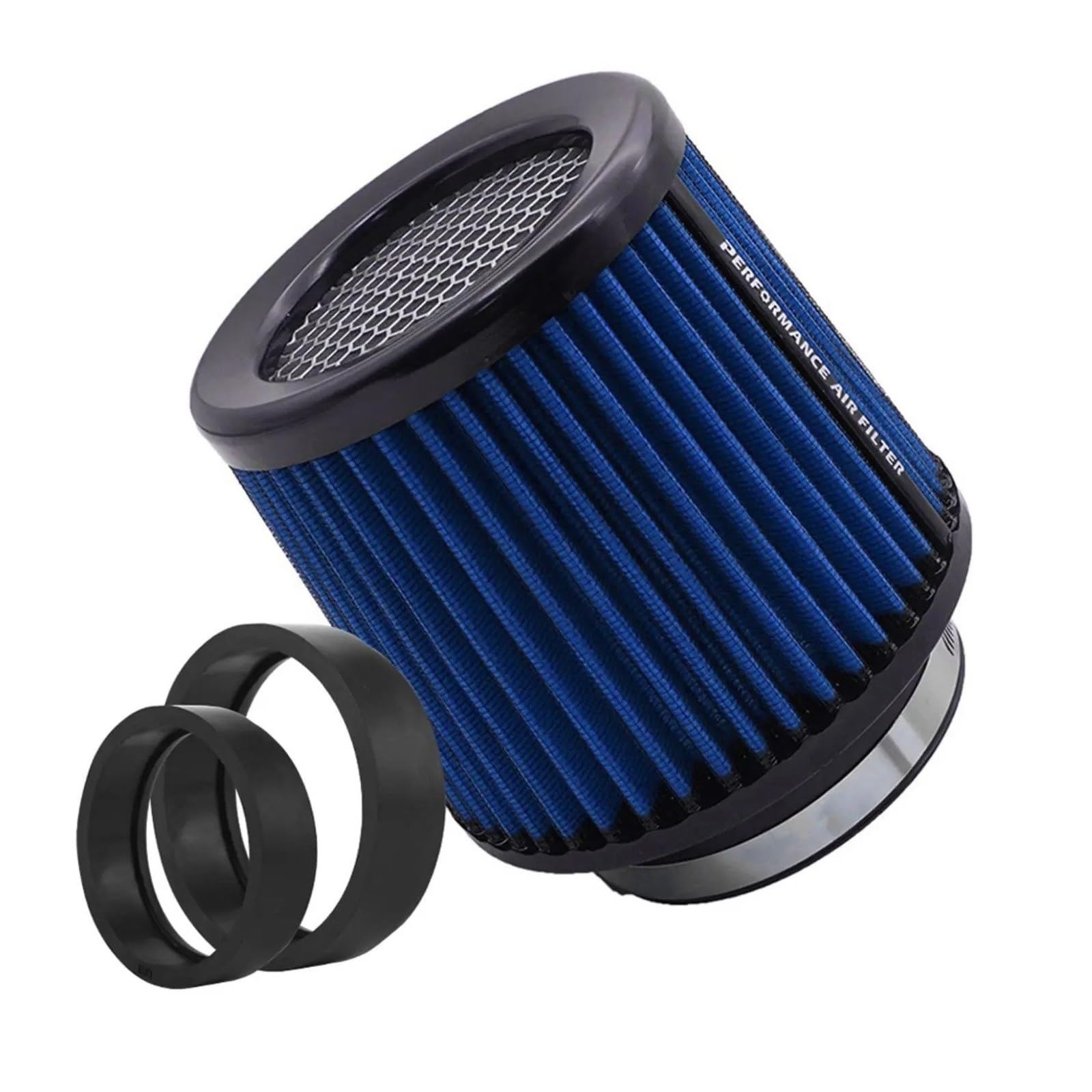 Auto Ansaugrohr High Flow Sport-Luftfilter 2,5 3" 3,5 4 Zoll Universal Für Lufteinlass 63 Mm 76 Mm 80 Mm 89 Mm 101 Mm Rennwagen-Kaltluftansaugfilter Lufteinlassschlauch(101mm-Blue) von PaCsci