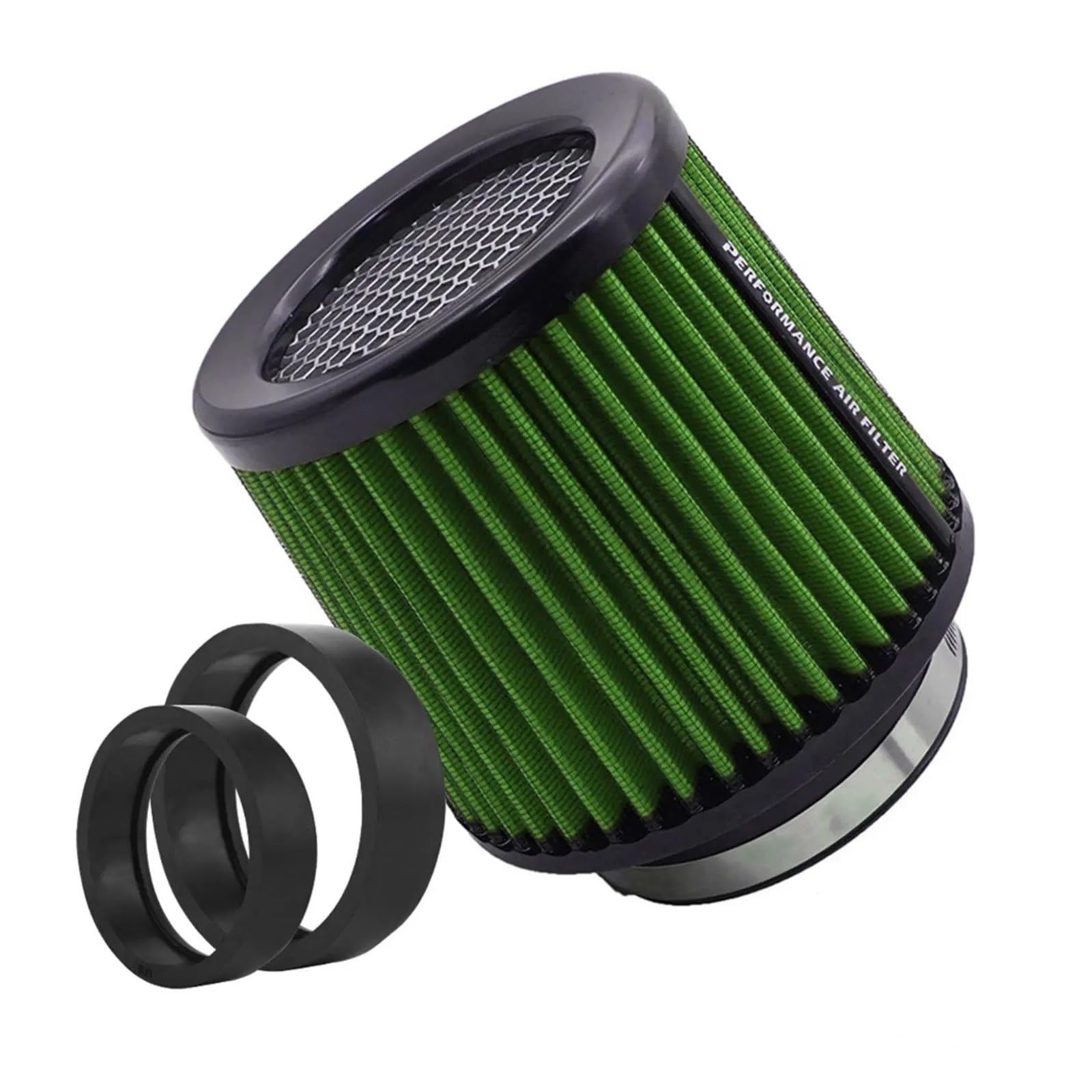 Auto Ansaugrohr High Flow Sport-Luftfilter 2,5 3" 3,5 4 Zoll Universal Für Lufteinlass 63 Mm 76 Mm 80 Mm 89 Mm 101 Mm Rennwagen-Kaltluftansaugfilter Lufteinlassschlauch(101mm-Green) von PaCsci