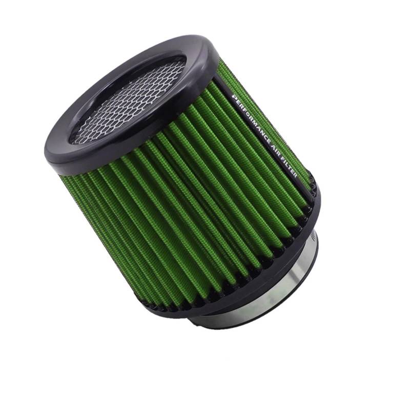 Auto Ansaugrohr High Flow Sport-Luftfilter 2,5 3" 3,5 4 Zoll Universal Für Lufteinlass 63 Mm 76 Mm 80 Mm 89 Mm 101 Mm Rennwagen-Kaltluftansaugfilter Lufteinlassschlauch(63mm-Green) von PaCsci