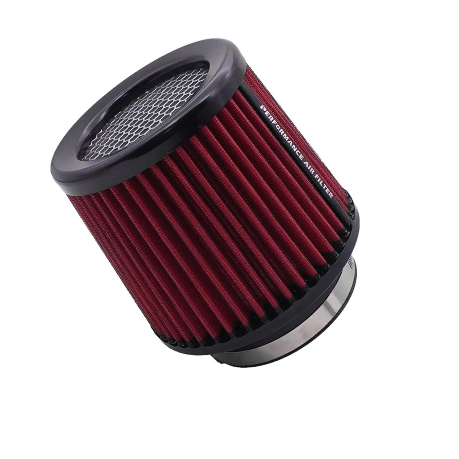 Auto Ansaugrohr High Flow Sport-Luftfilter 2,5 3" 3,5 4 Zoll Universal Für Lufteinlass 63 Mm 76 Mm 80 Mm 89 Mm 101 Mm Rennwagen-Kaltluftansaugfilter Lufteinlassschlauch(63mm-Red) von PaCsci