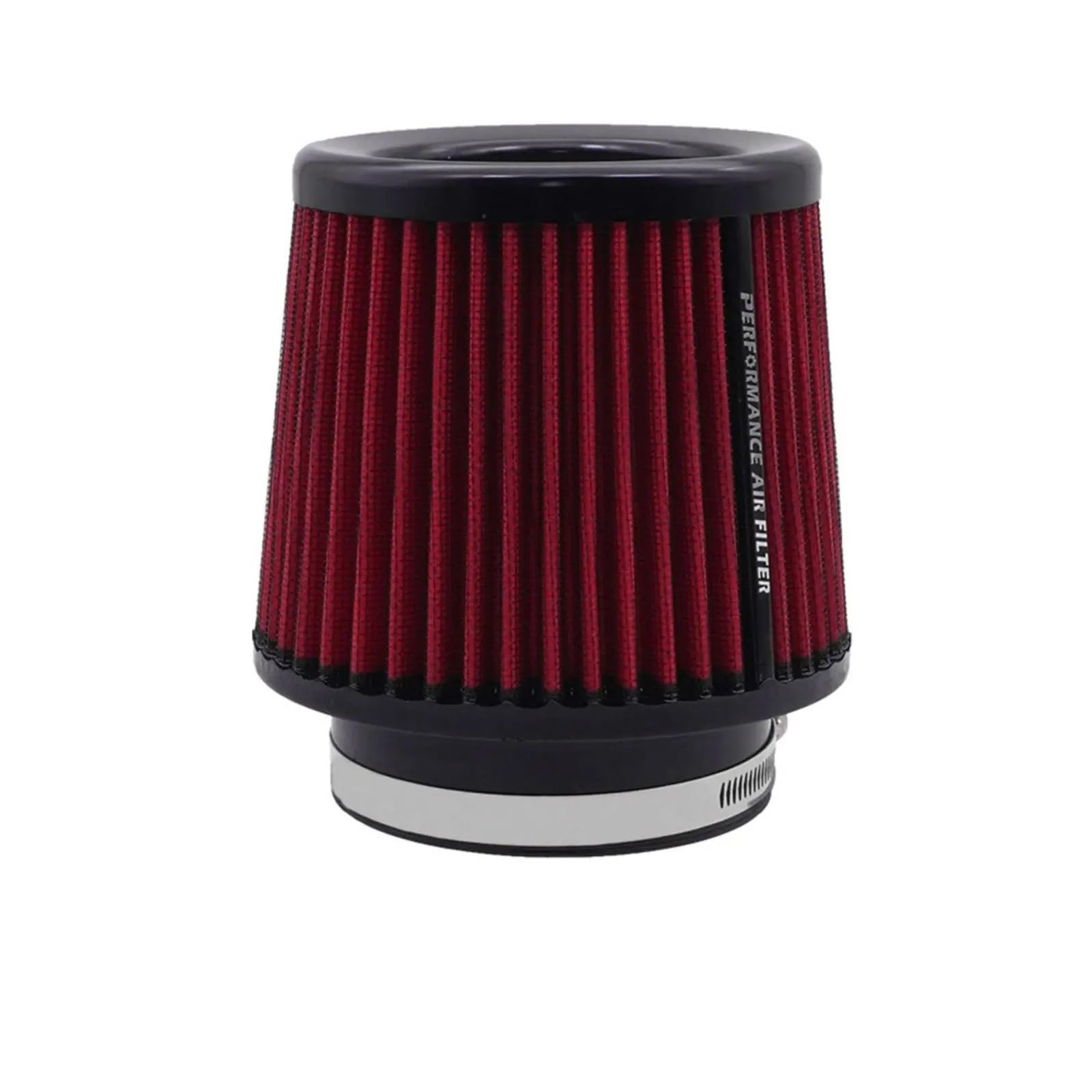 Auto Ansaugrohr High Flow Sport-Luftfilter 2,5 3" 3,5 4 Zoll Universal Für Lufteinlass 63 Mm 76 Mm 80 Mm 89 Mm 101 Mm Rennwagen-Kaltluftansaugfilter Lufteinlassschlauch(80mm-Red) von PaCsci