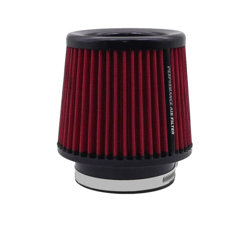 Auto Ansaugrohr High Flow Sport-Luftfilter 2,5 3" 3,5 4 Zoll Universal Für Lufteinlass 63 Mm 76 Mm 80 Mm 89 Mm 101 Mm Rennwagen-Kaltluftansaugfilter Lufteinlassschlauch(80mm-Red) von PaCsci