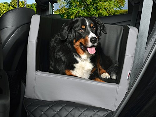 Auto Hundebett, Rücksitz Schutzdecke, Autoschondecke, auch in visco elastisch | schwarz-silber von PadsForAll