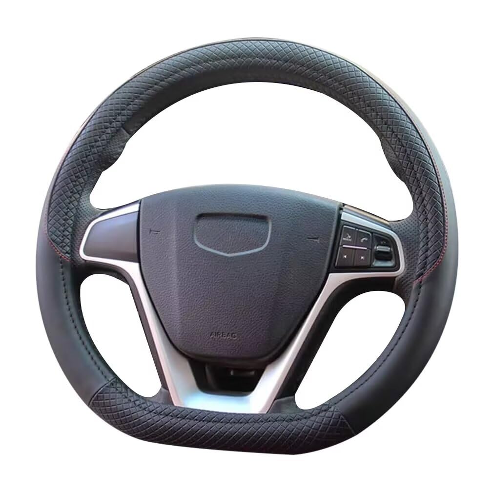 Pahajim Lenkradbezug Leder 37-38cm Lenkradhülle D Form Anti Rutsch Flachem Boden Lenkradschoner Atmungsaktiver Lenkradschutz Geeignet für Auto/Jeep/SUV Pahajim Lenkradbezug Leder 37-38cm Lenkradhülle D Form Anti Rutsch Flachem Boden Lenkradschoner Atmungsaktiver Lenkradschutz Geeignet für Auto/Jeep/SUV von Pahajim