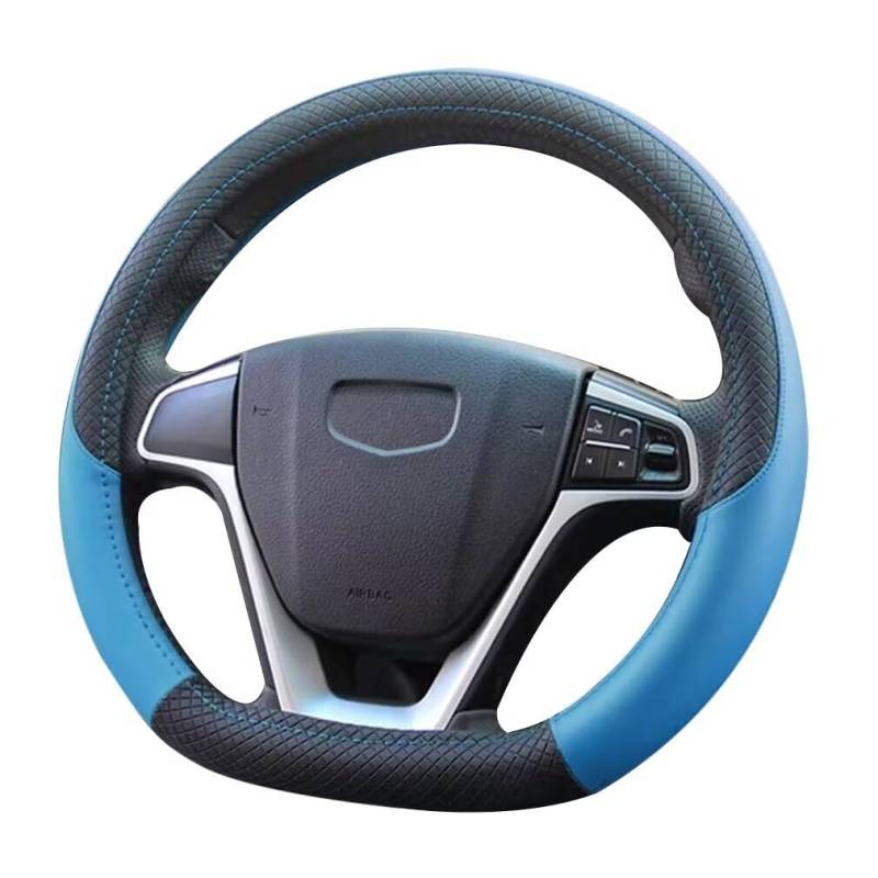 Pahajim Lenkradbezug Leder 37-38cm Lenkradhülle D Form Anti Rutsch Flachem Boden Lenkradschoner Atmungsaktiver Lenkradschutz Geeignet für Auto/Jeep/SUV von Pahajim