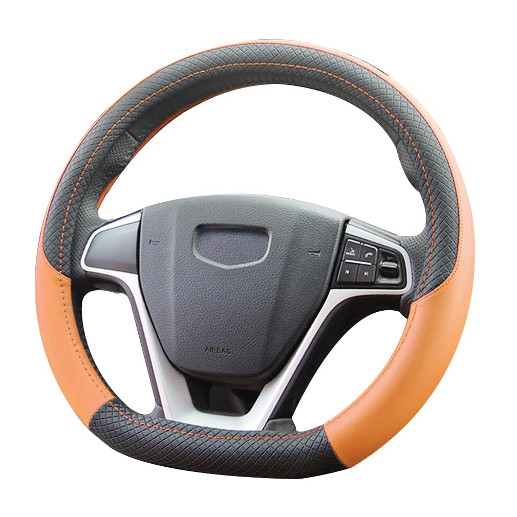Pahajim Lenkradbezug Leder 37-38cm Lenkradhülle D Form Anti Rutsch Flachem Boden Lenkradschoner Atmungsaktiver Lenkradschutz Geeignet für Auto/Jeep/SUV Pahajim Lenkradbezug Leder 37-38cm Lenkradhülle D Form Anti Rutsch Flachem Boden Lenkradschoner Atmungsaktiver Lenkradschutz Geeignet für Auto/Jeep/SUV von Pahajim