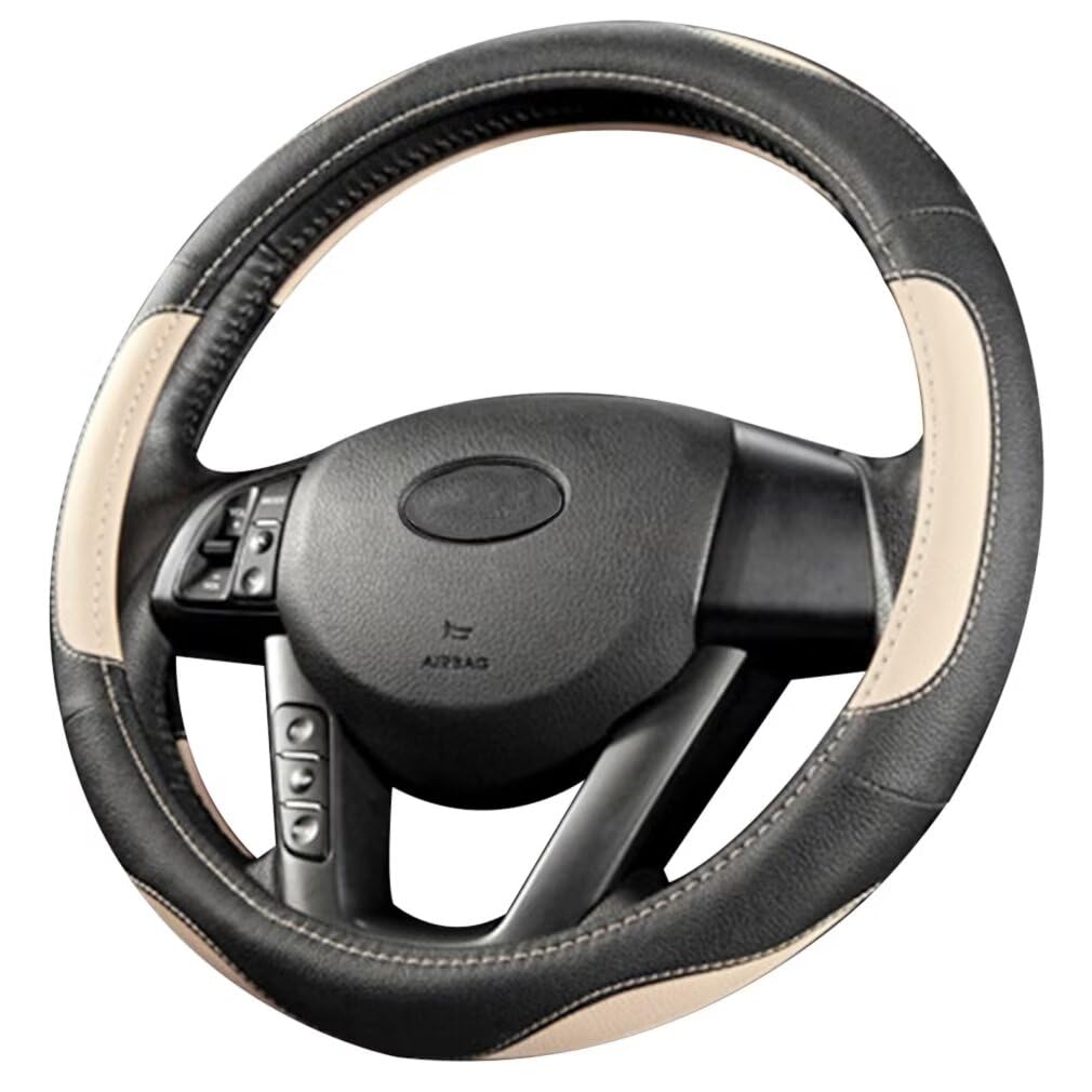 Pahajim Lenkradbezug Auto Lenkradhülle Microfiber Leder Steering Wheel Cover Universal rutschfest Lenkrad Bezug 38cm Lenkradschutz für LKW/Auto/Jeep/SUV -Schwarz Beige Pahajim Lenkradbezug Auto Lenkradhülle Microfiber Leder Steering Wheel Cover Universal rutschfest Lenkrad Bezug 38cm Lenkradschutz für LKW/Auto/Jeep/SUV -Schwarz Beige von Pahajim