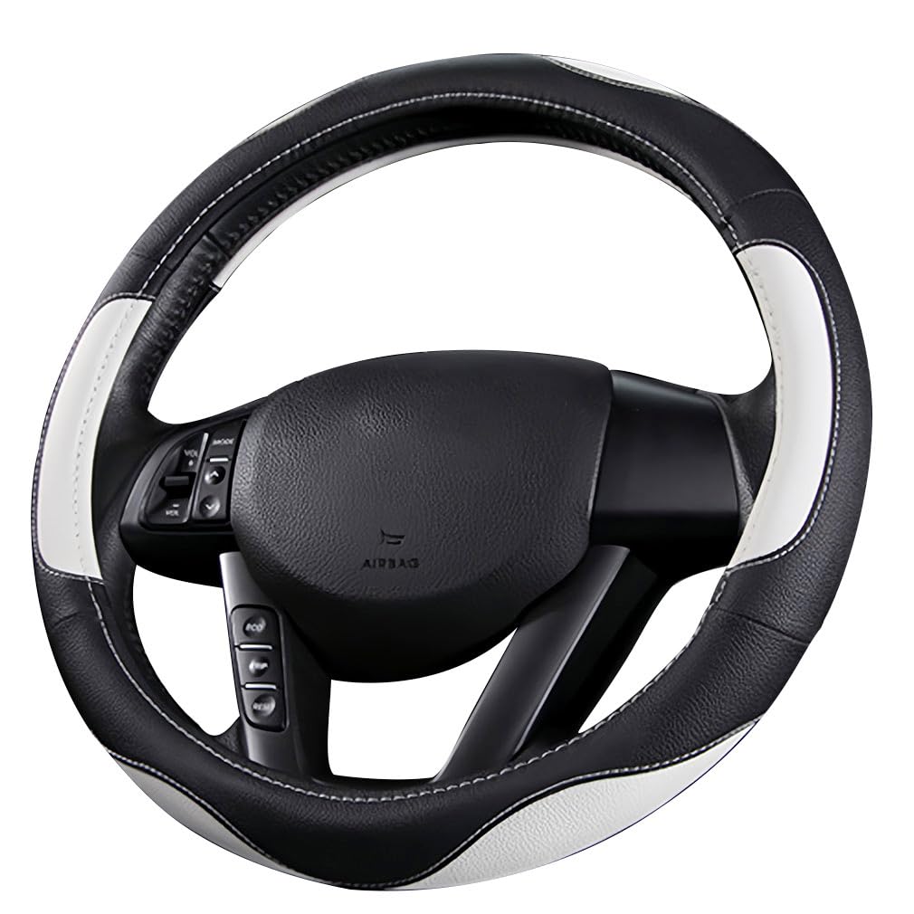 Pahajim Lenkradbezug Auto Lenkradhülle Microfiber Leder Steering Wheel Cover Universal rutschfest Lenkrad Bezug 38cm Lenkradschutz für LKW/Auto/Jeep/SUV -Schwarz Weiß Pahajim Lenkradbezug Auto Lenkradhülle Microfiber Leder Steering Wheel Cover Universal rutschfest Lenkrad Bezug 38cm Lenkradschutz für LKW/Auto/Jeep/SUV -Schwarz Weiß von Pahajim