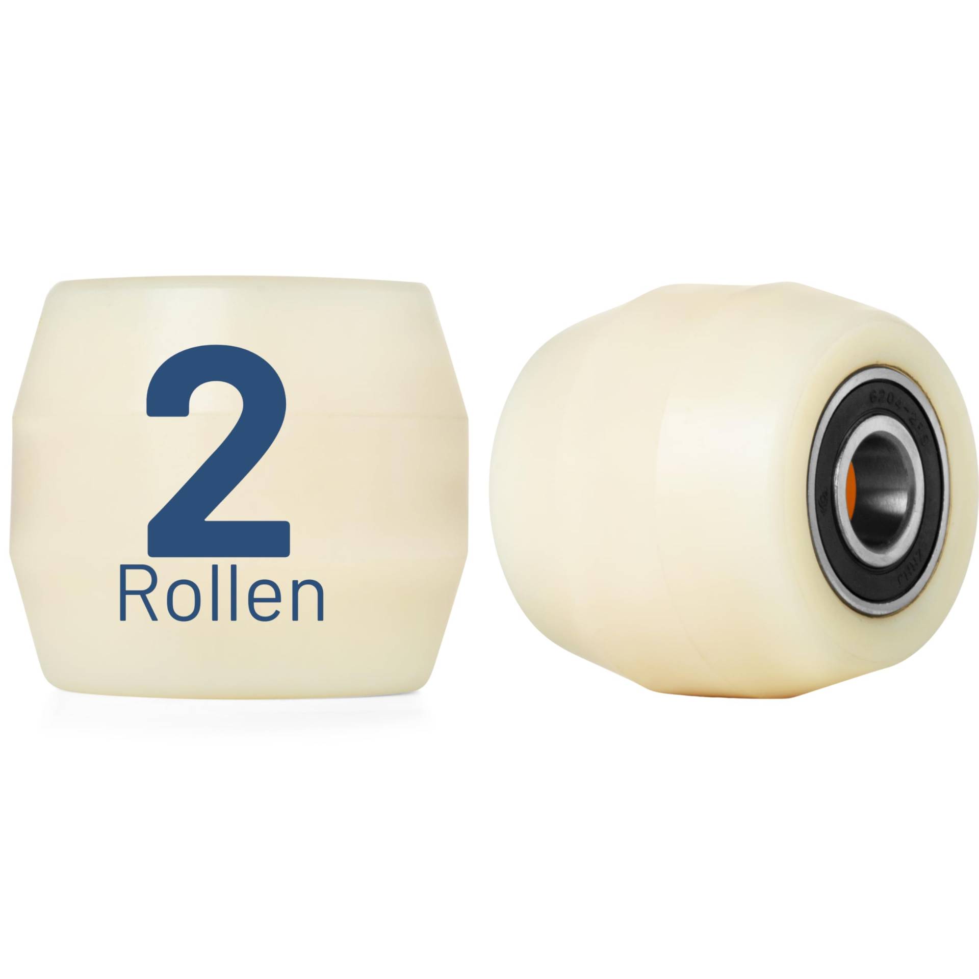2er Pack Lastrolle Nylon Laufrolle 80x70mm Gabelhubwagenrolle Hubwagenrolle weiß Rollen mit Kugellager von Pallit