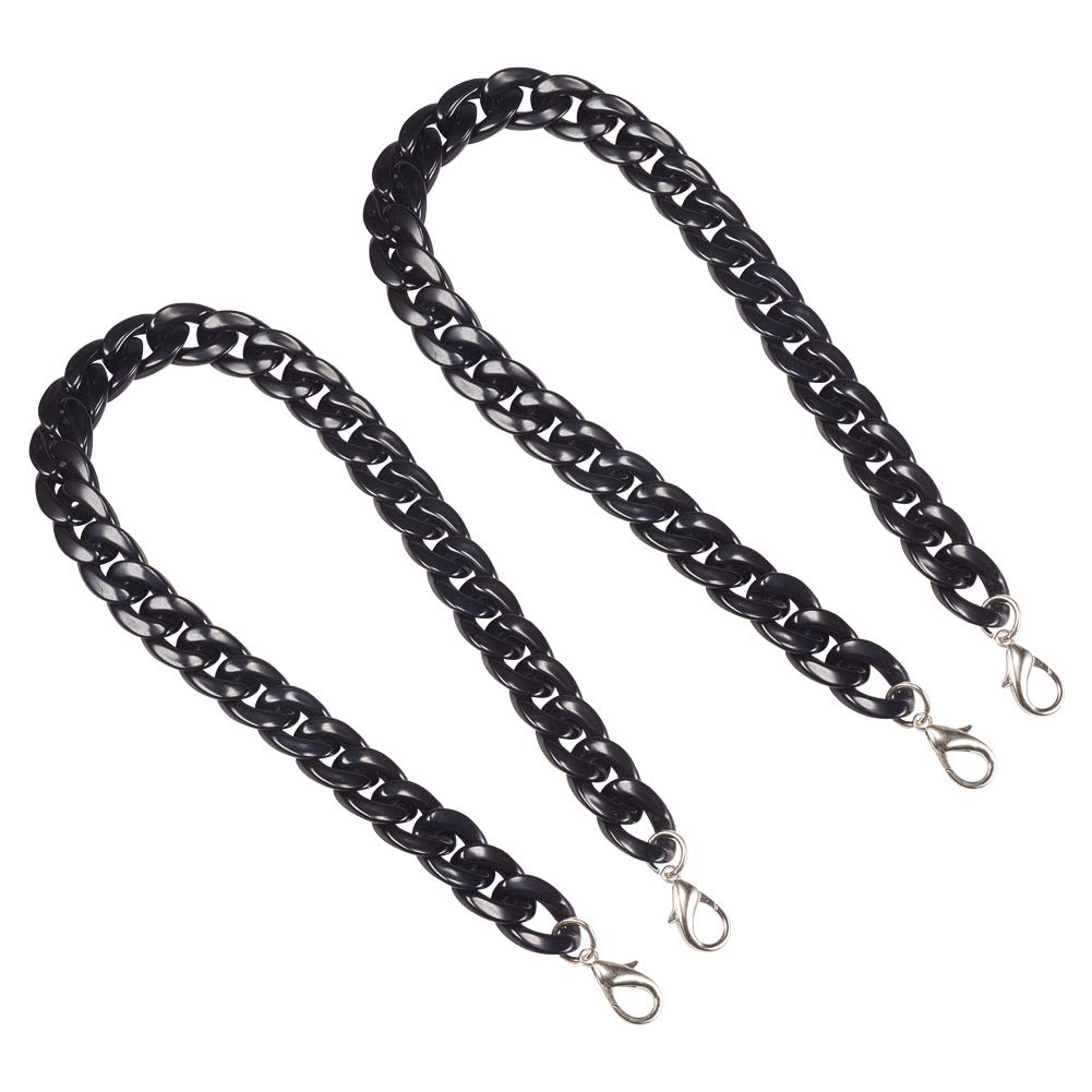 PandaHall 2Pcs Taschenhenkelketten Black Curb Chains Harz Tasche Strap Link Chain Kettenriemen Ersatztasche Kette Mit Hummerverschlüssen Für Handtasche Geldbörse Brieftasche Clutch, 60.8cm PandaHall 2Pcs Taschenhenkelketten Black Curb Chains Harz Tasche Strap Link Chain Kettenriemen Ersatztasche Kette Mit Hummerverschlüssen Für Handtasche Geldbörse Brieftasche Clutch, 60.8cm von PH PandaHall