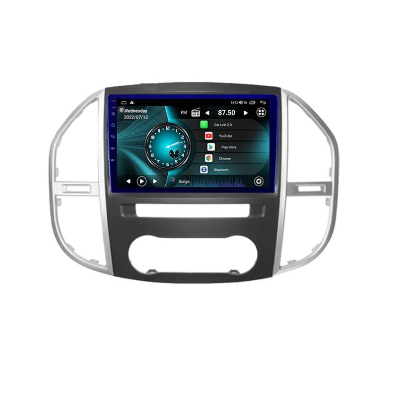 Android 10 Autoradio Stereo Kompatibel für Mercedes Benz Vito 3 W447 2014-2020 Car Radio 9 Zoll 1080P Touchscreen Freisprecheinrichtung Doppel Din mit Bildschirm RüCkfahrkamera (Color : KK5 4+64G) von Pandahat