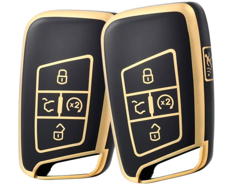 2 Pack | Autoschlüsselhülle FOB | Hochwertiger Weicher TPU Vollschutz | Schutzschale für 5 Tasten Autoschlüssel | Kompatibel mit VW Volkswagen Golf Alltrack Atlas Jetta Passat Arteon Tiguan von Panlouting