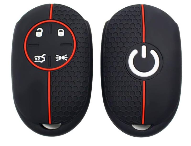 2 Pack | Autoschlüsselhülle FOB | Silikonhülle mit Umfassendem Schutz | Schutz für 4 Tasten Autofernbedienung | Kompatibel mit FIAT 500E von Panlouting