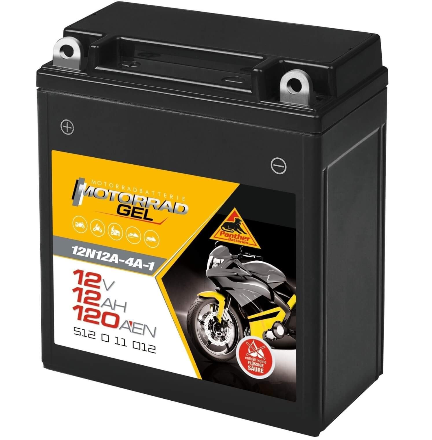 Panther Motorradbatterie Gel 12V 12Ah 51211 12N12A-4A-1 Panther Motorradbatterie Gel 12V 12Ah 51211 12N12A-4A-1 von PGONA