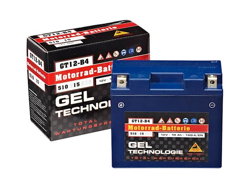 Panther YT12-B4 GEL Batterie 12V 10Ah CT12-B4 Motorradbatterie 51015 Roller Moped GT12-B4 von Panther