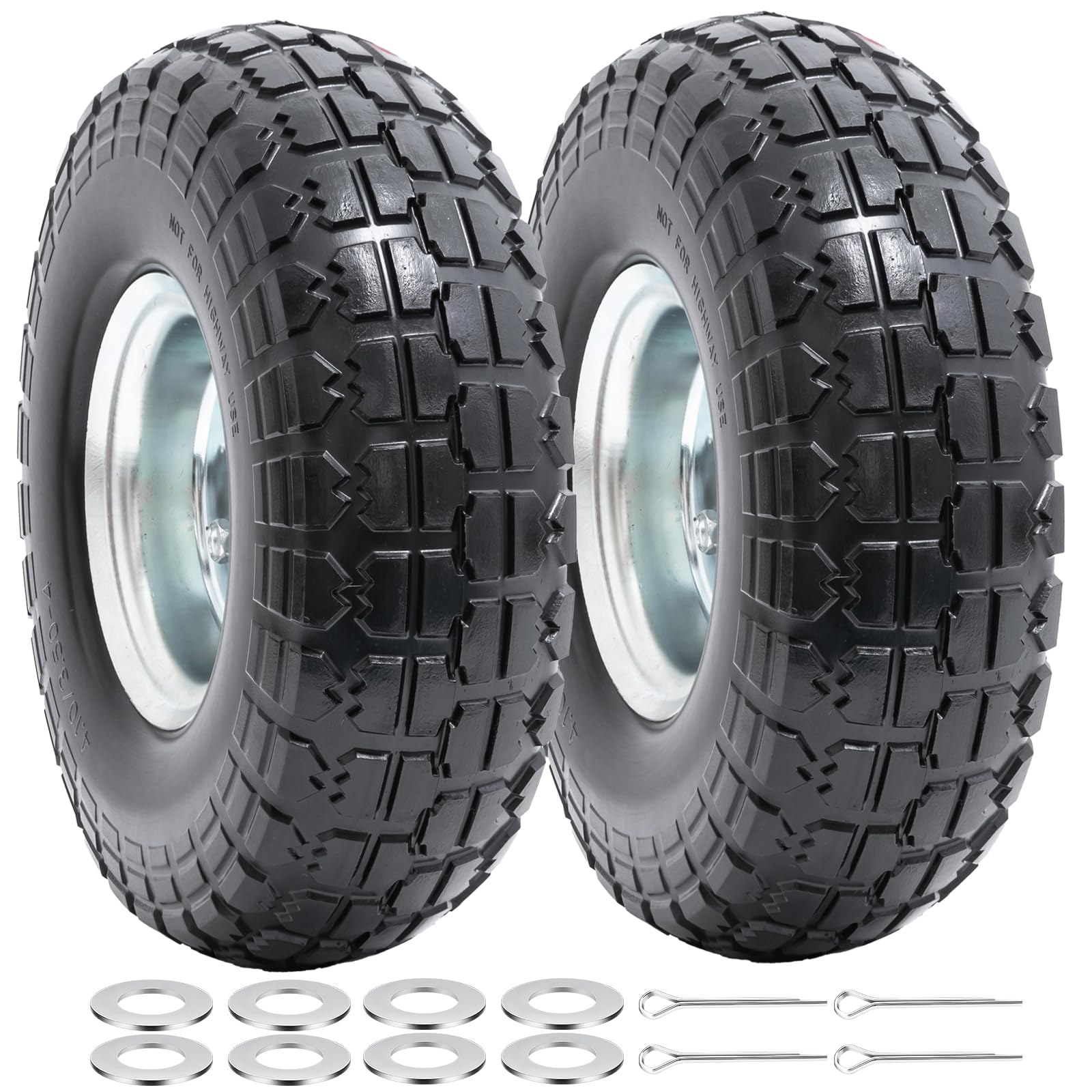 2-PCS 4.10/3.50-4 Reifen Pannensichere 4.10-4 3.50-4 Vollreifen mit 5/8 Zoll Achsbohrung und doppelt abgedichteten Lagern, kompatibel 4.10 3.50-4 Sackkarren, Schubkarren, Rasenmäher reifen| Silber 2-PCS 4.10/3.50-4 Reifen Pannensichere 4.10-4 3.50-4 Vollreifen mit 5/8 Zoll Achsbohrung und doppelt abgedichteten Lagern, kompatibel 4.10 3.50-4 Sackkarren, Schubkarren, Rasenmäher reifen| Silber von PaoWin