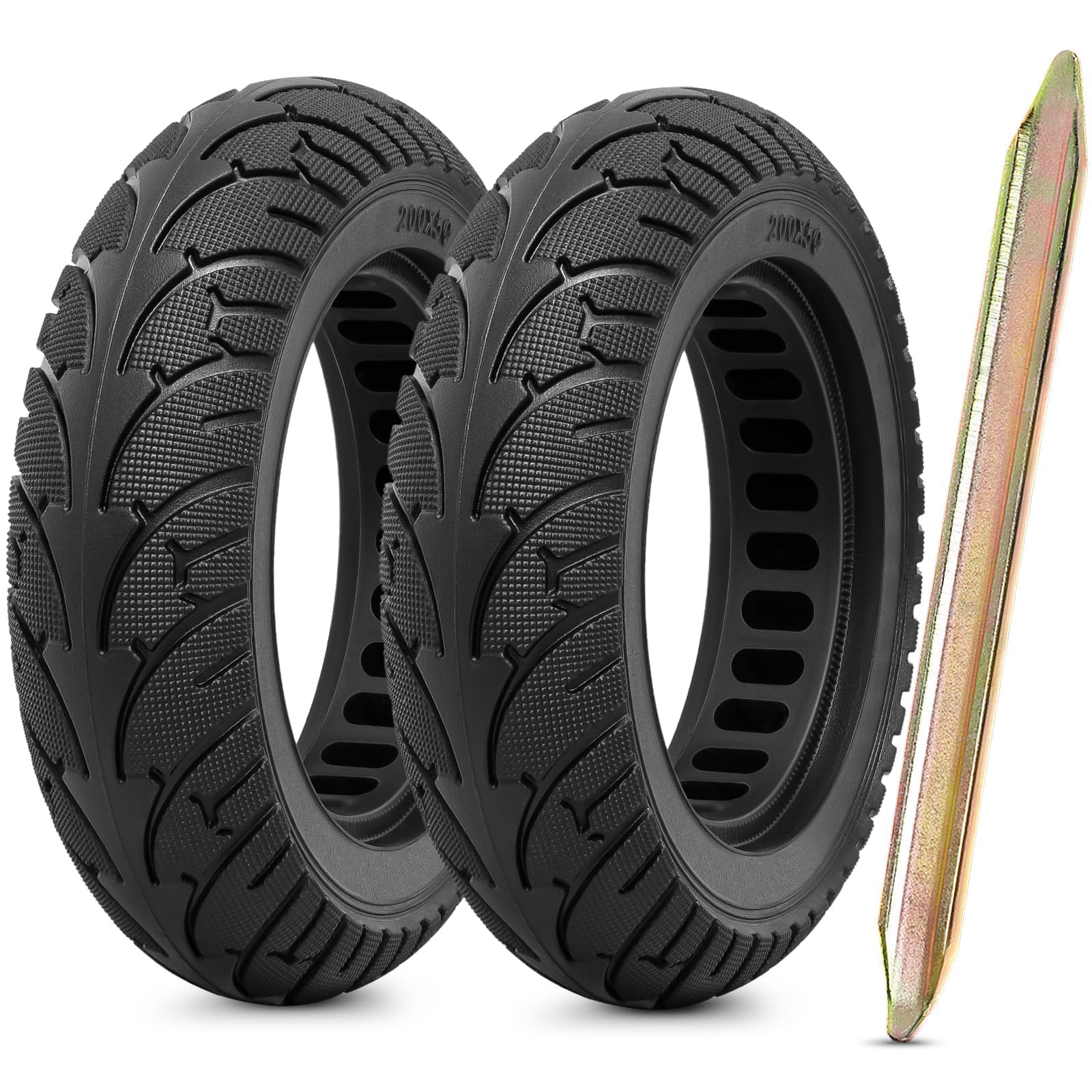 PaoWin 2PCS 200x50 E-Scooter Reifen 8 Zoll Vollgummireifen, kompatibel mit Razor E100, E150, Dune Buggy, E Punk, Crazy Cart, PowerRider 360, eSpark Elektroroller Reifen Mit 1 Montagewerkzeug PaoWin 2PCS 200x50 E-Scooter Reifen 8 Zoll Vollgummireifen, kompatibel mit Razor E100, E150, Dune Buggy, E Punk, Crazy Cart, PowerRider 360, eSpark Elektroroller Reifen Mit 1 Montagewerkzeug von PaoWin