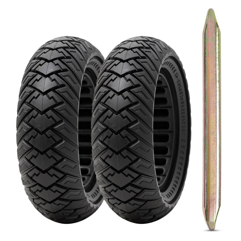 PaoWin 2Pcs 10x3.0 255x80 80/65-6 Scooter Reifen Ersatzreifen Vollgummi E-Scooter 10 Zoll Kompatibel Mit Mijia M365 Zero 10X /Kaabo WOLF WARRIOR X/MANTIS 10 Elektroroller Mit 1 Werkzeug von PaoWin