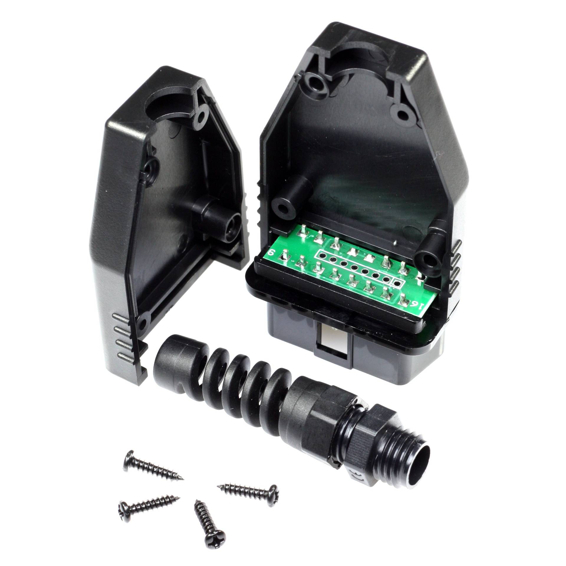 Paradisetronic.com OBD2 Stecker, Gehäuse mit Platine/PCB, OBD II, Diagnosestecker zur Herstellung eigener Kabel fürs Kfz von Paradisetronic.com