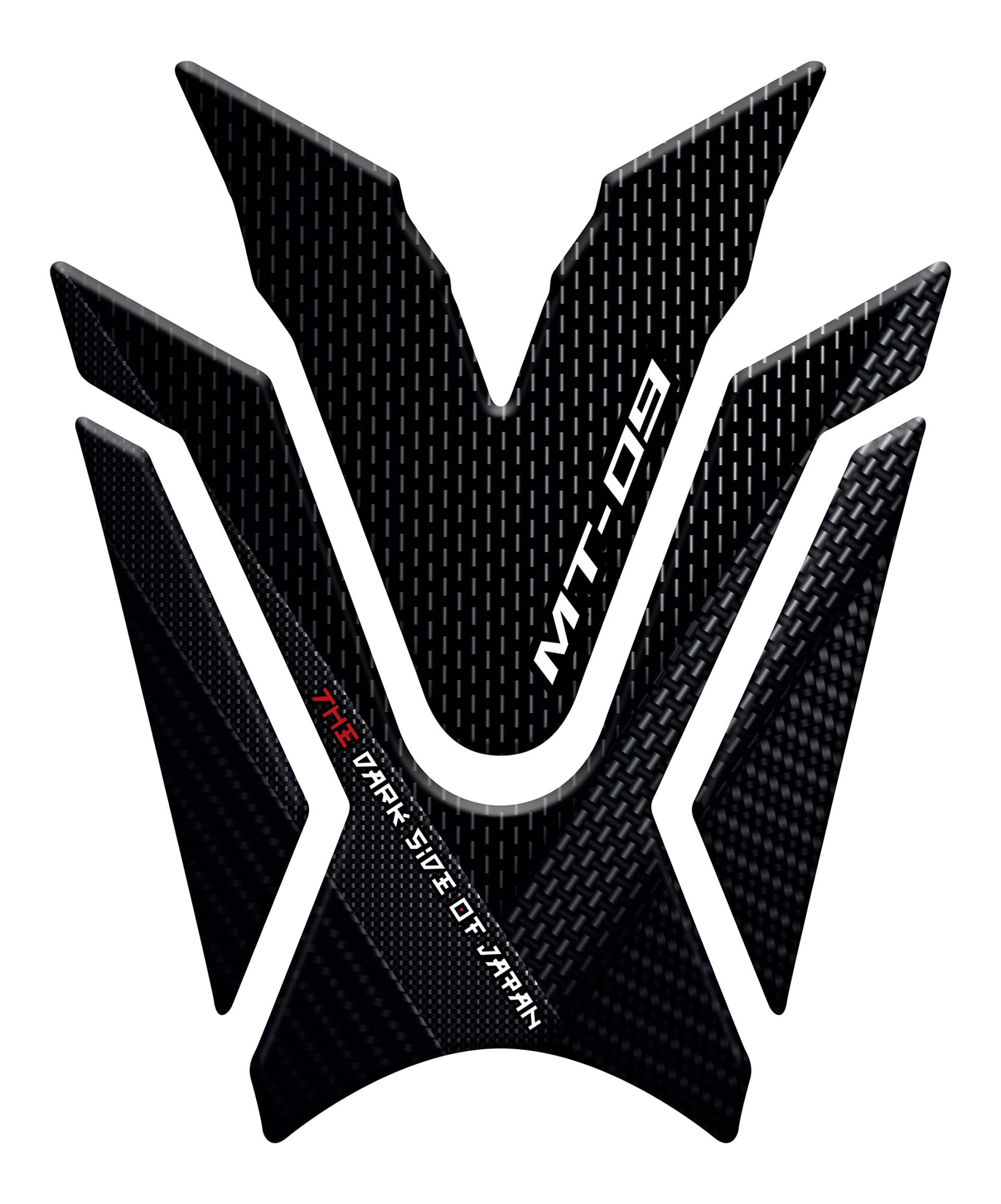 Paraserbatoio.it 3D-Kunstharz-Aufkleber für Motorrad, kompatibel mit Yamaha MT-09 und 09 SP ab 2021 (Tech Black, Tankschutz) von Paraserbatoio.it