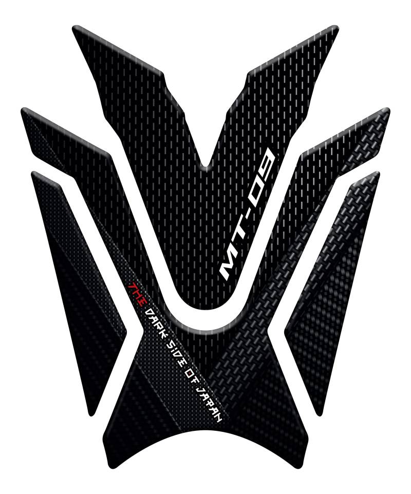 Paraserbatoio.it 3D-Kunstharz-Aufkleber für Motorrad, kompatibel mit Yamaha MT-09 und 09 SP ab 2021 (Tech Black, Tankschutz) von Paraserbatoio.it