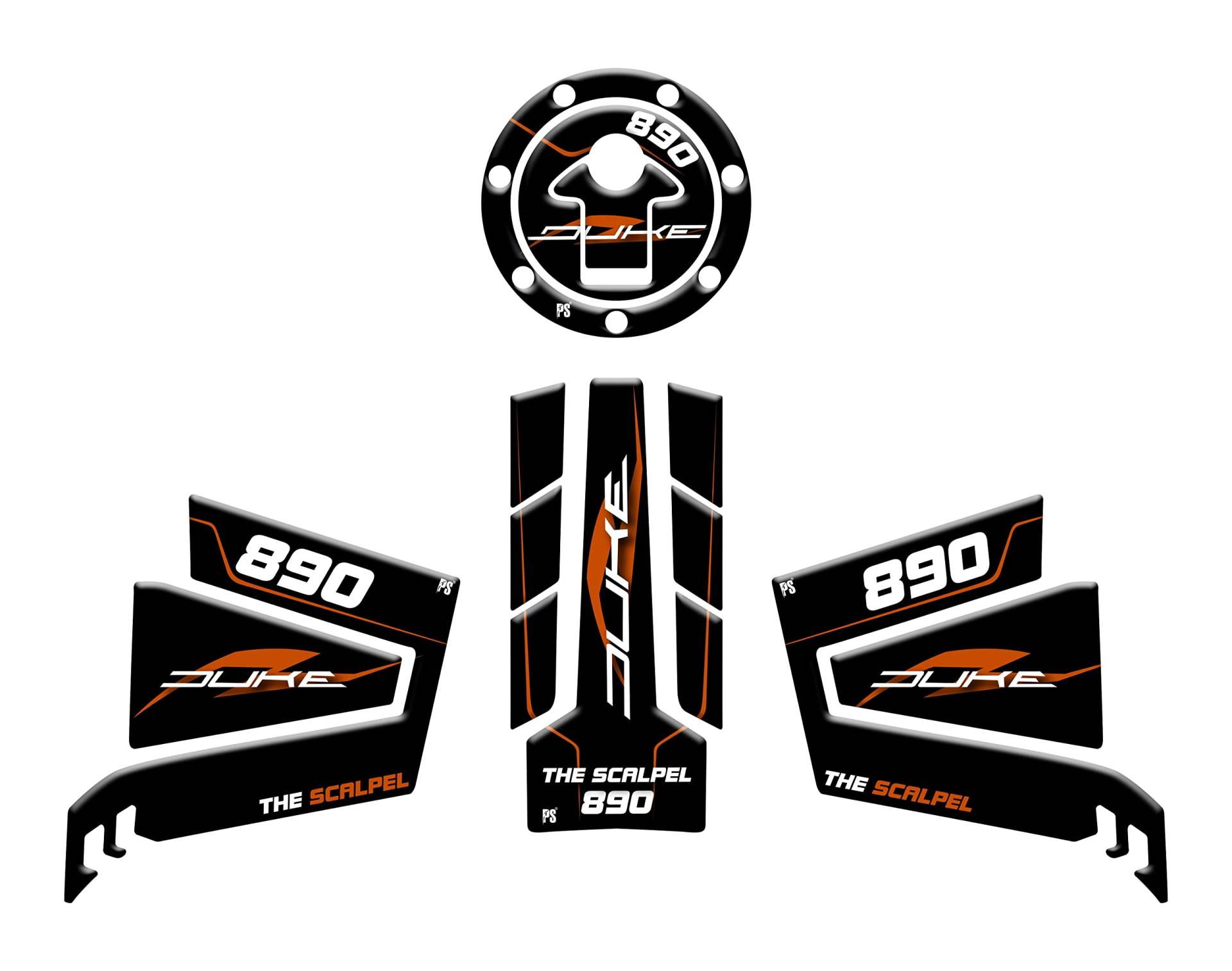 Paraserbatoio.it Aufkleber-Set, 3D-Effekt, Tankschutz, Harz, kompatibel mit KTM DUKE 890 R - Kit, Tankschutz, Seitenschutz - Farbe Orange v2 Paraserbatoio.it Aufkleber-Set, 3D-Effekt, Tankschutz, Harz, kompatibel mit KTM DUKE 890 R - Kit, Tankschutz, Seitenschutz - Farbe Orange v2 von Paraserbatoio.it