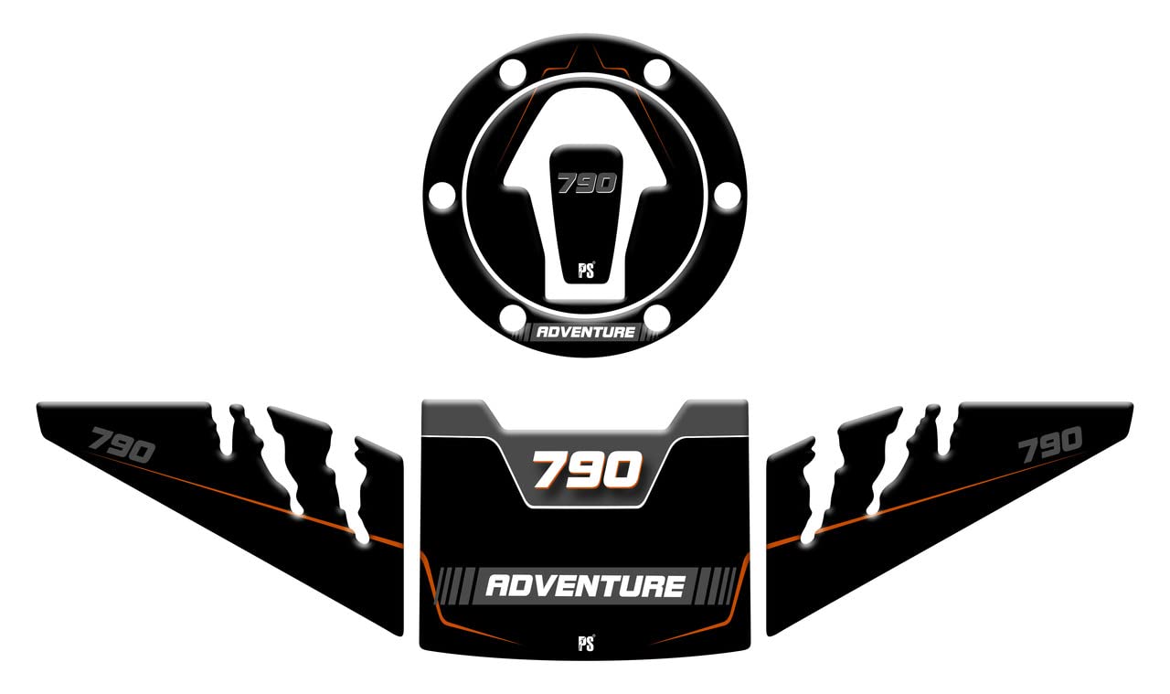 Paraserbatoio.it Aufkleber-Set mit 3D-Effekt, Tankschutz, Harz, kompatibel mit KTM 790 Adventure - Seitenschutz-Set, Tankschutz, Kappe schwarz v1 Paraserbatoio.it Aufkleber-Set mit 3D-Effekt, Tankschutz, Harz, kompatibel mit KTM 790 Adventure - Seitenschutz-Set, Tankschutz, Kappe schwarz v1 von Paraserbatoio.it