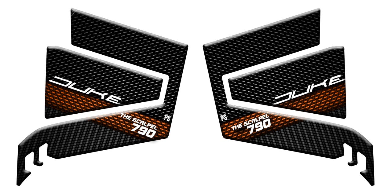 Paraserbatoio.it Aufkleber mit 3D-Effekt, Tankschutz, Harz, kompatibel mit KTM Duke 790 The Scalpelel - Seitenschutz, Farbe Schwarz v1 Paraserbatoio.it Aufkleber mit 3D-Effekt, Tankschutz, Harz, kompatibel mit KTM Duke 790 The Scalpelel - Seitenschutz, Farbe Schwarz v1 von Paraserbatoio.it