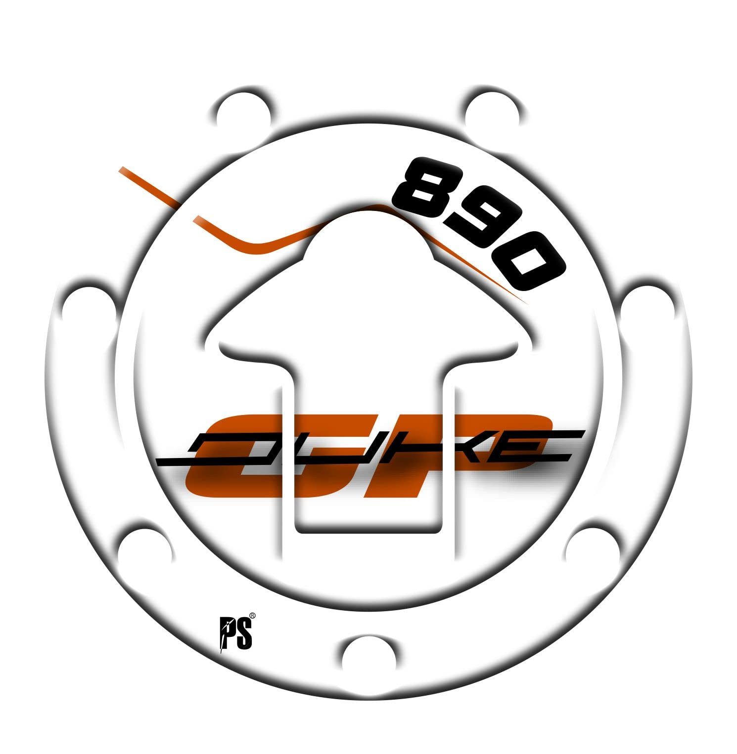 Paraserbatoio.it Aufkleber mit 3D-Effekt, Tankschutz, Harz, kompatibel mit KTM Duke 890 GT, Schutzkappe – Farbe Weiß v2 Paraserbatoio.it Aufkleber mit 3D-Effekt, Tankschutz, Harz, kompatibel mit KTM Duke 890 GT, Schutzkappe – Farbe Weiß v2 von Paraserbatoio.it