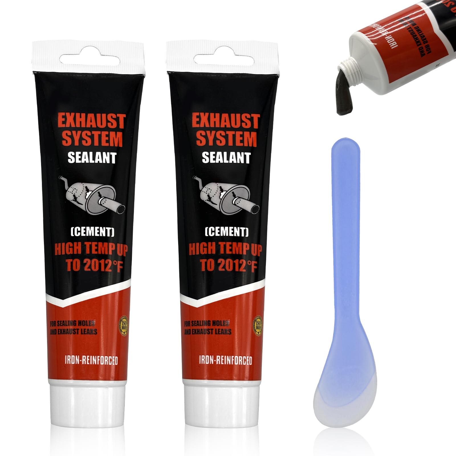 Pardofelis 2er-Pack Auspuff Dichtmasse, 150g Auspuff Montagepaste, Auspuff Reparaturset mit Kunststoffspachtel, Schnelle Reparatur Kleiner Risse, Löcher und Lecks im Auspuffrohr Pardofelis 2er-Pack Auspuff Dichtmasse, 150g Auspuff Montagepaste, Auspuff Reparaturset mit Kunststoffspachtel, Schnelle Reparatur Kleiner Risse, Löcher und Lecks im Auspuffrohr von Pardofelis