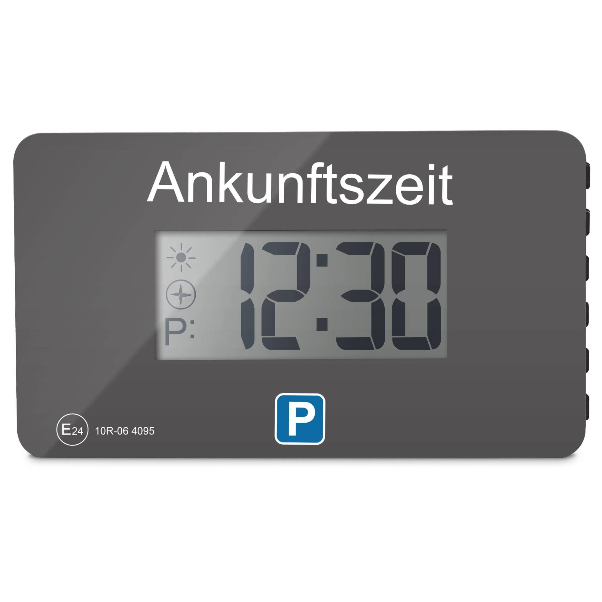 Parkwächter V1 automatische Parkscheibe gemäß der Straßenverkehrsordnung, Digitale Parkscheibe für das Auto, elektronische Parkuhr, grau, 105 x 60 x 13 mm von Parkwächter