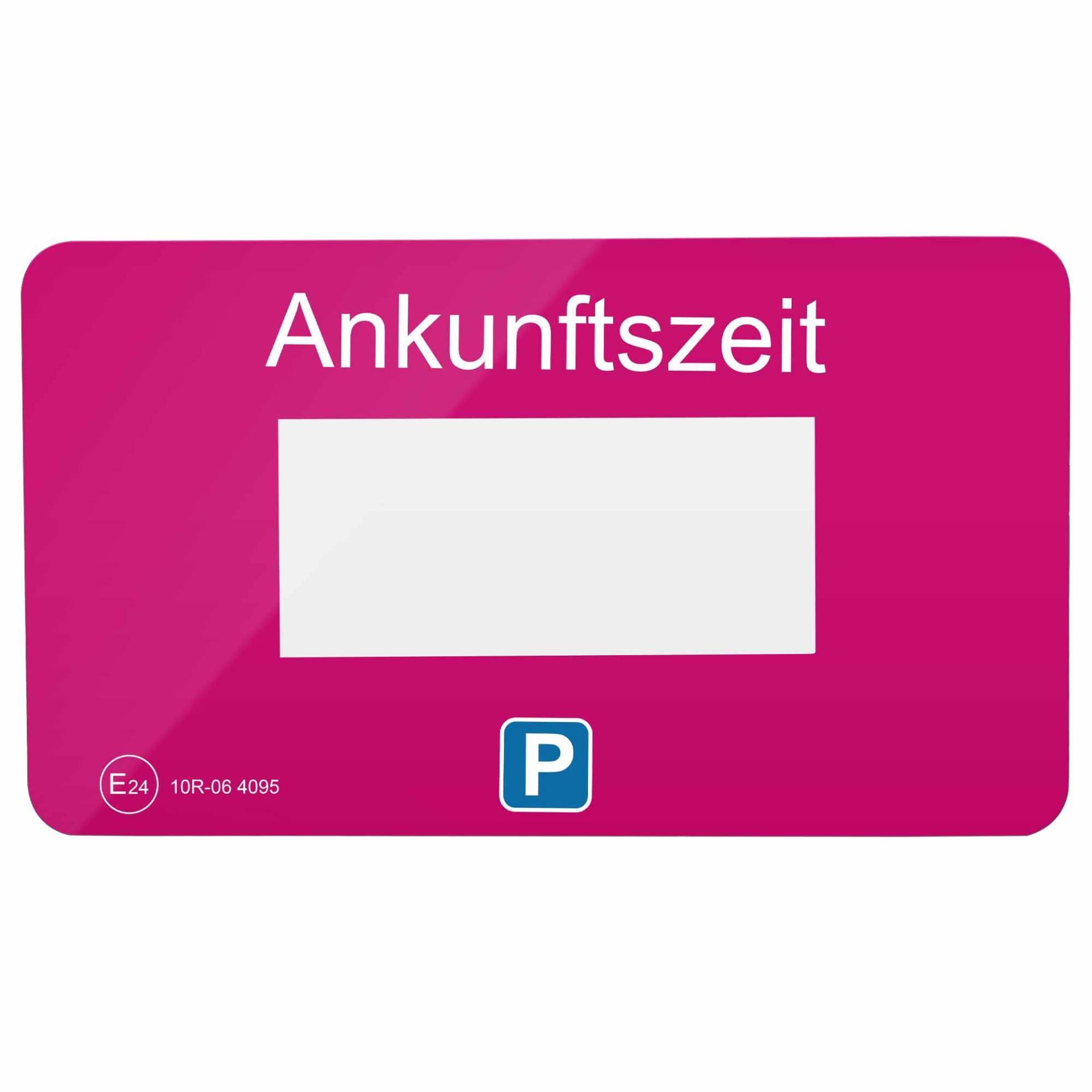 Parkwächter V1 Klebepads mit Parkscheiben-Folie für die elektronische Parkscheibe, 2 Stück, deutsch, pink von Parkwächter