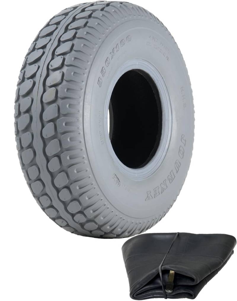 330x100 Mobilitätshilfe Reifen & Innenschlauch Grau 400-5 Pneumatische Rollstuhl Reifen von Parnells