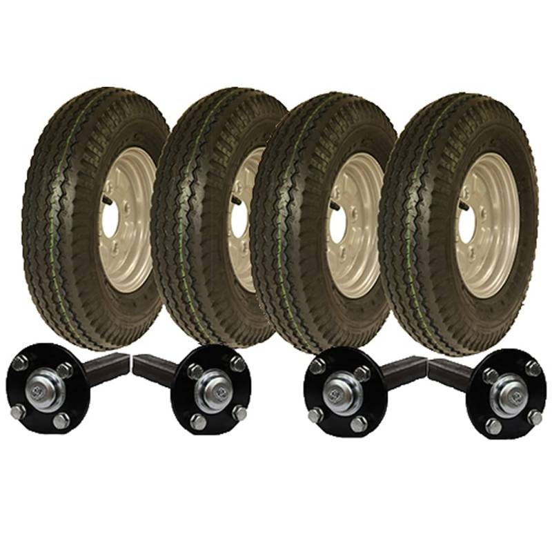 Twin Axle 4.80/4.00-8 Trailer Kit High Speed Road Legal Räder Nabe & Achsstummel von Parnells