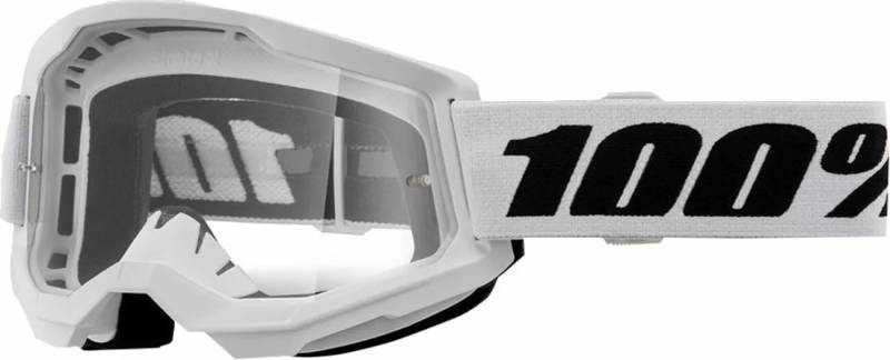 Parts Europe 100% Unisex Erwachsene MX Cross Brille Strata 2 weiss - clear Lens von Parts Europe