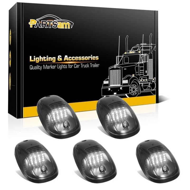 Partsam 5 x Raucher-Kabinenmarkierungsleuchten oben mit 16 LEDs, weiß, kompatibel mit Dodge Ram 1500 2500 3500 4500 5500 2003–2018 Pickup Trucks von Partsam