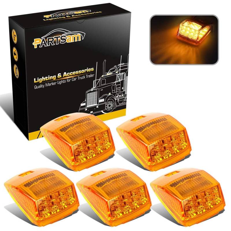 Partsam Dachleuchten mit 17 LEDs, superhell, bernsteinfarben, kompatibel mit Kenworth/Peterbilt/Freightliner/Mack/International Paccar Semi Truck Anhänger von Partsam